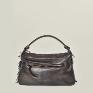 Portofino – Schultertasche mit gewebter Klappe